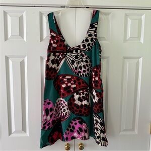 Merritt Charles Silk Tank Dress in Butterfly Teal